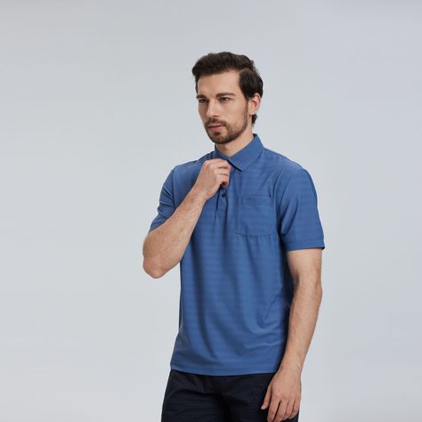 Polera Pique Azul Hombre-1