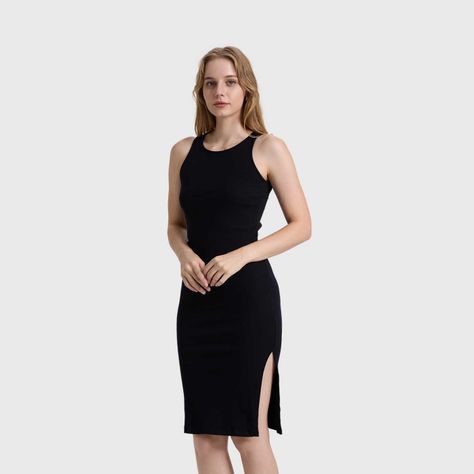 Vestido Mujer Halter Midi Negro Fashions Park-1
