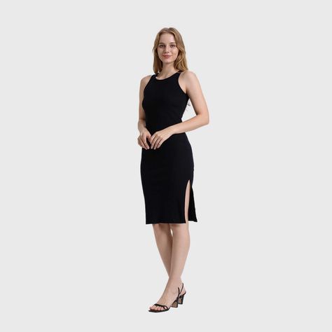 Vestido Mujer Halter Midi Negro Fashions Park-3