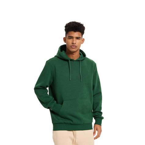 Polerón Hombre Hoodie Básico Verde Fashion's Park-0