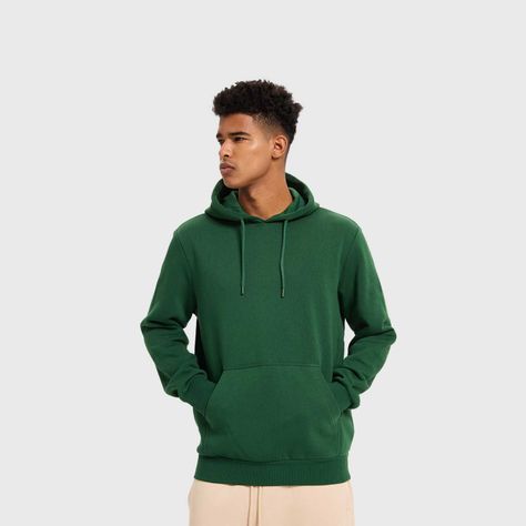 Polerón Hombre Hoodie Básico Verde Fashion's Park-1