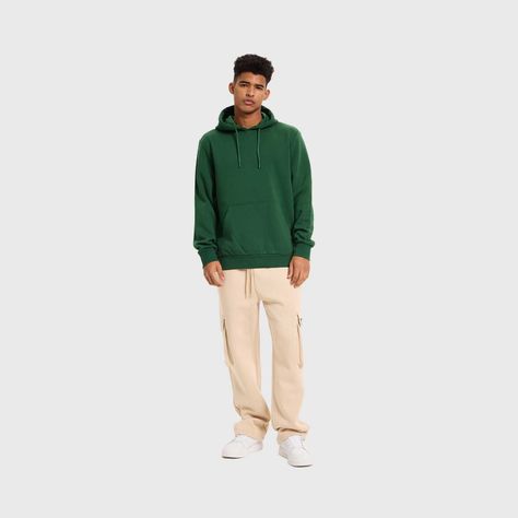 Polerón Hombre Hoodie Básico Verde Fashion's Park-3
