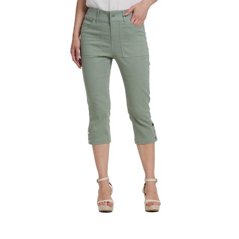 Pantalón Mujer Bolsillo Cargo Verde Musgo Fashion's Park-0