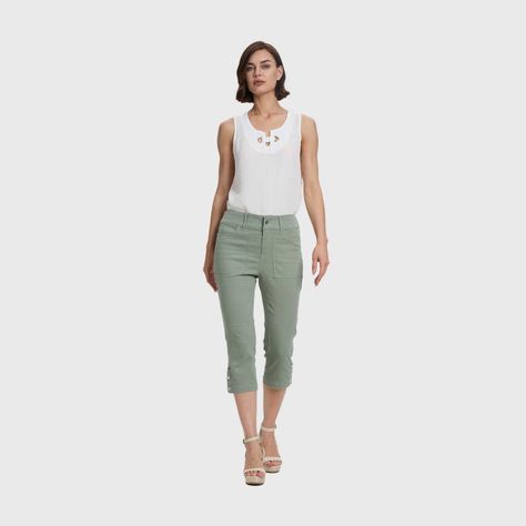 Pantalón Mujer Bolsillo Cargo Verde Musgo Fashion's Park-3