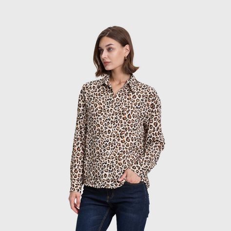 Blusa Mujer Animal Print Beige Fashions Park-1
