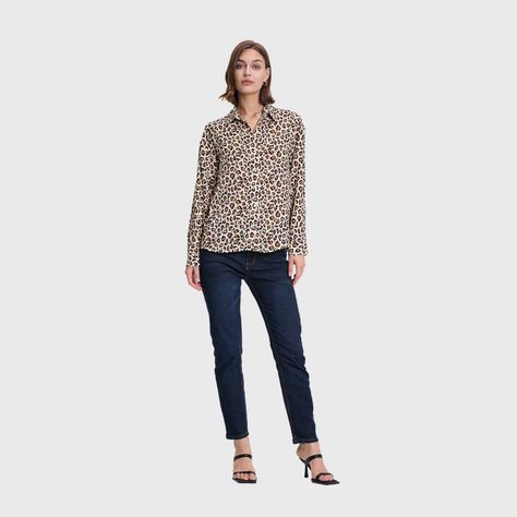 Blusa Mujer Animal Print Beige Fashions Park-3