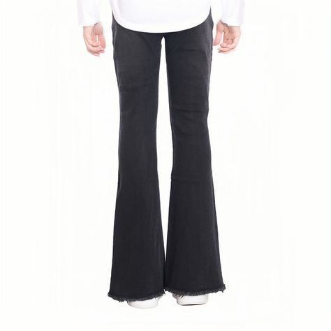 Jeans Niña Flare Con Corte Central Negro Fashion´s Park-1