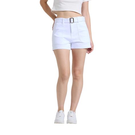 Short Mujer Mom Cinturón Color Blanco Fashions Park-0