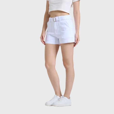 Short Mujer Mom Cinturón Color Blanco Fashions Park-1