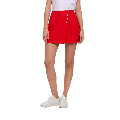 Short Mujer Falda Sastre Rojo Fashion's Park-0