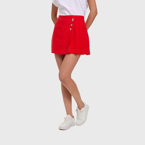 Short Mujer Falda Sastre Rojo Fashion's Park-1
