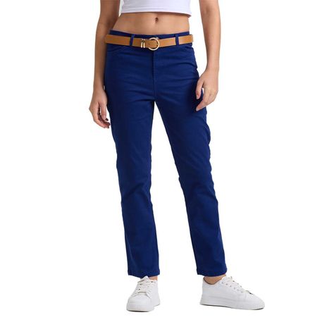 Pantalón Mujer Semi Recto Pushup Azul Marino Fashion's Park-0