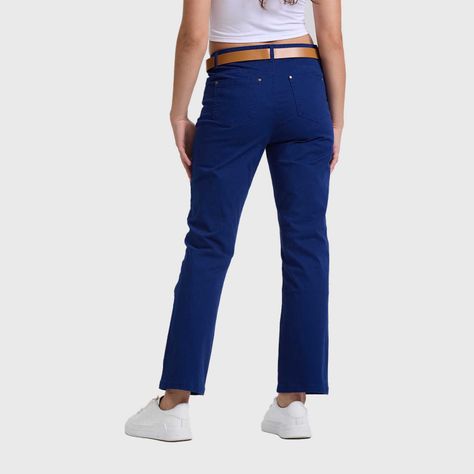 Pantalón Mujer Semi Recto Pushup Azul Marino Fashion's Park-2
