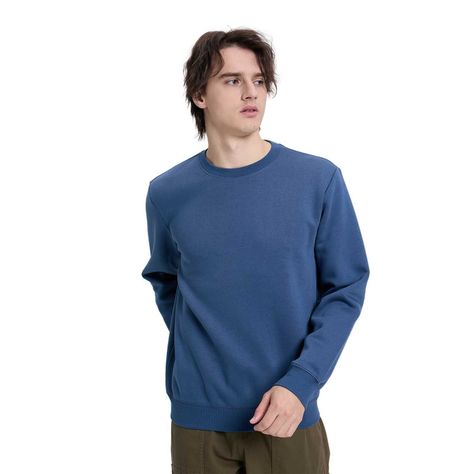Polerón Hombre Básico Azul Piedra-0
