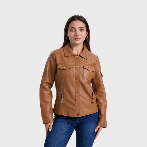Chaqueta Mujer Pu Abotonado Cafe Fashion´s Park-1