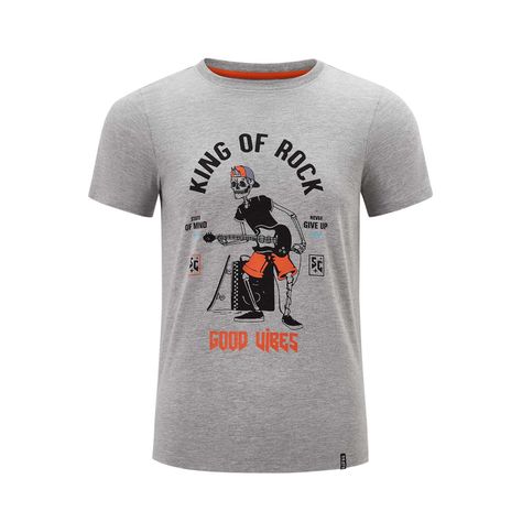Polera Niño Print Gris Melange Fashion's Park-0