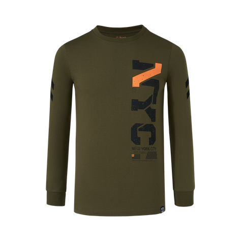 Polera Niño Con Print Verde Militar Fashion's Park-0