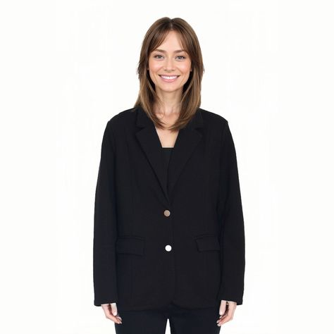 Blazer Mujer Con Tapeta En Bolsillo Negro Fashion´s Park-0