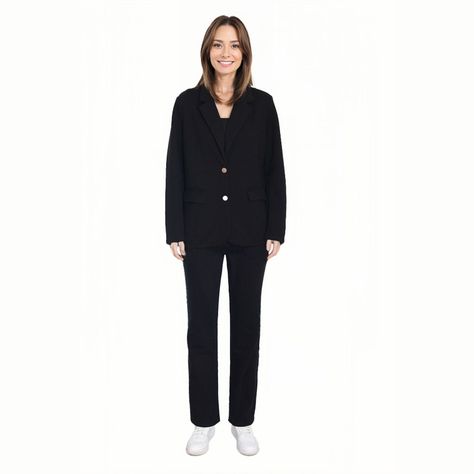 Blazer Mujer Con Tapeta En Bolsillo Negro Fashion´s Park-2