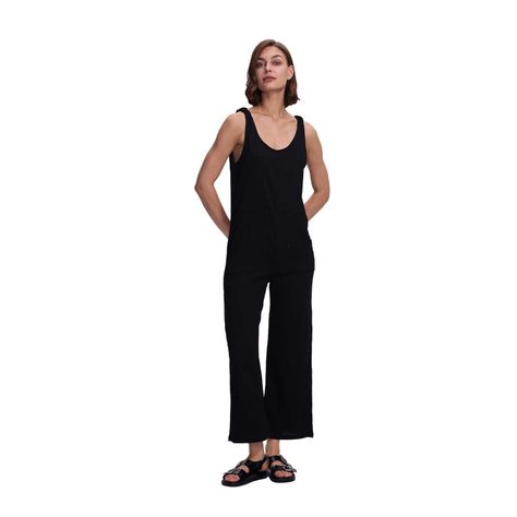 Enterito Mujer Largo Textura Negro Fashion's Park-0