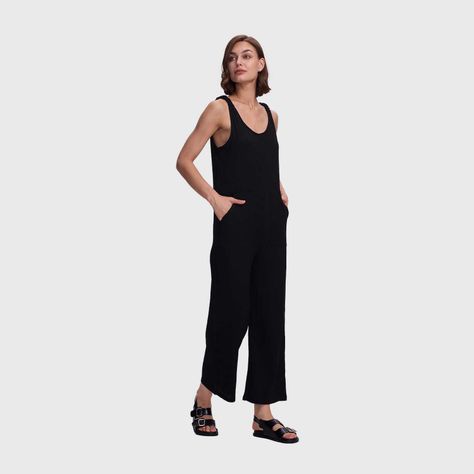 Enterito Mujer Largo Textura Negro Fashion's Park-1