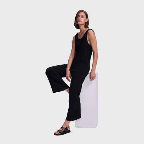 Enterito Mujer Largo Textura Negro Fashion's Park-3