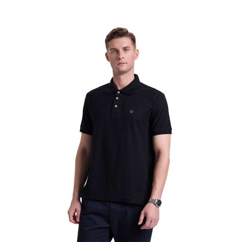 Polera Hombre Pique Lisa Negro Fashion's Park-0