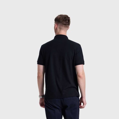 Polera Hombre Pique Lisa Negro Fashion's Park-2