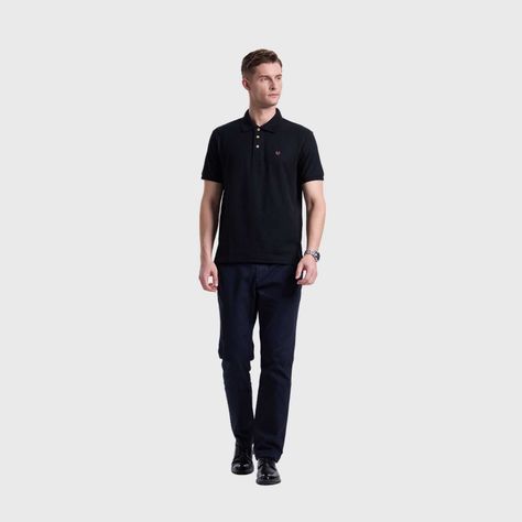 Polera Hombre Pique Lisa Negro Fashion's Park-3