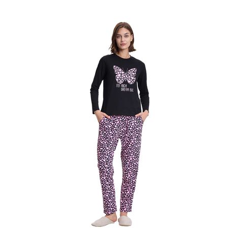 Pijama Mujer Full Print Negro Fashion's Park-0