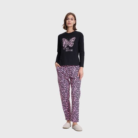 Pijama Mujer Full Print Negro Fashion's Park-3
