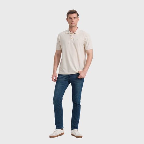 Polera Hombre Pique Básica Lisa Beige Fashion's Park-3