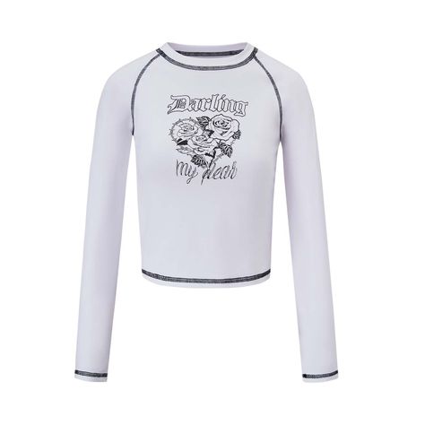 Polera Niña Estampado Blanco-0