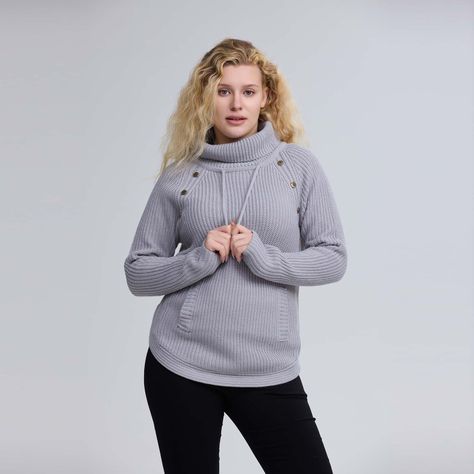 Sweater Mujer Tejido Gris Melange-0