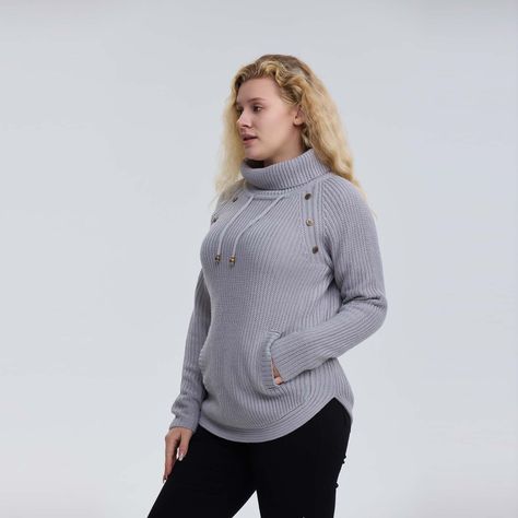 Sweater Mujer Tejido Gris Melange-1
