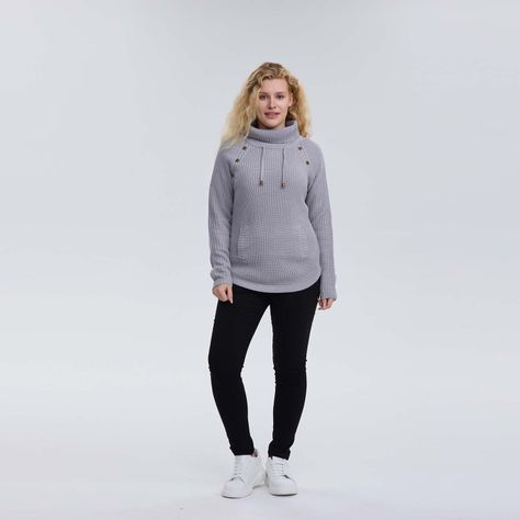 Sweater Mujer Tejido Gris Melange-3