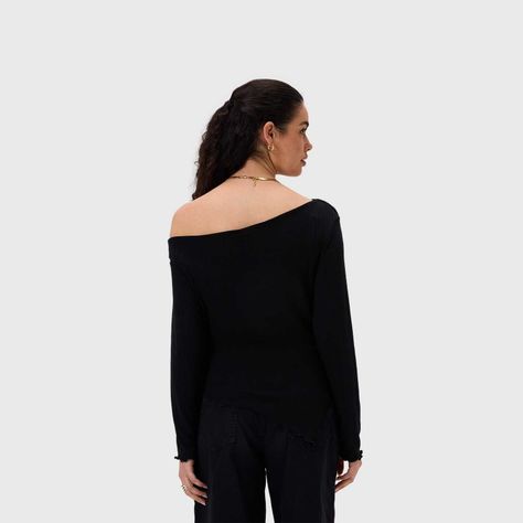 Polera Mujer C/Asimétrico Basta Negro Fashion's Park-2