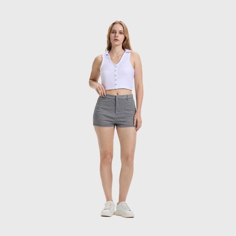 Short Mujer Vichy Negro Fashion's Park-3