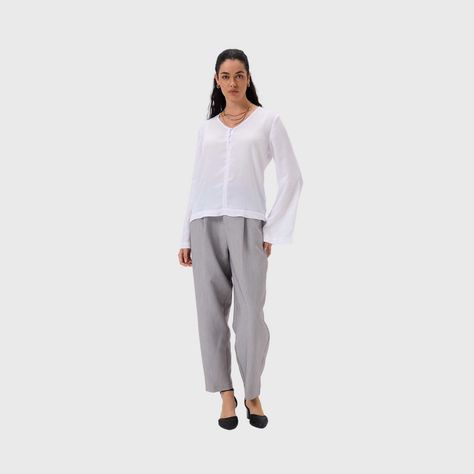 Blusa Mujer Manga Flare Pata Falsa Blanco Fashion's Park-3