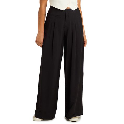 Pantalón Mujer Sastre Fluido Negro Fashions Park-0