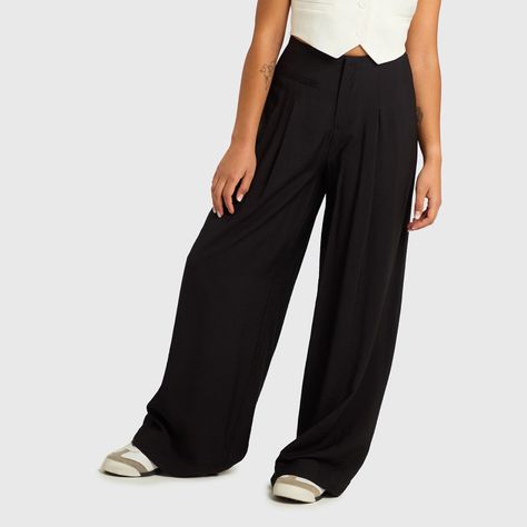 Pantalón Mujer Sastre Fluido Negro Fashions Park-1