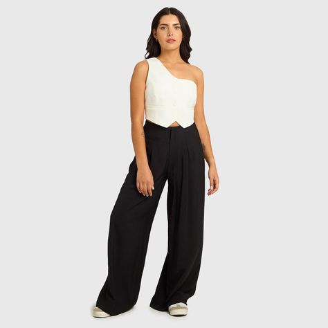 Pantalón Mujer Sastre Fluido Negro Fashions Park-3