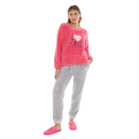 Pijama Mujer Polar Fucsia I-0