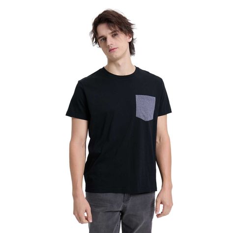 Polera Hombre Con Bolsillo Negro I Fashion's Park-0