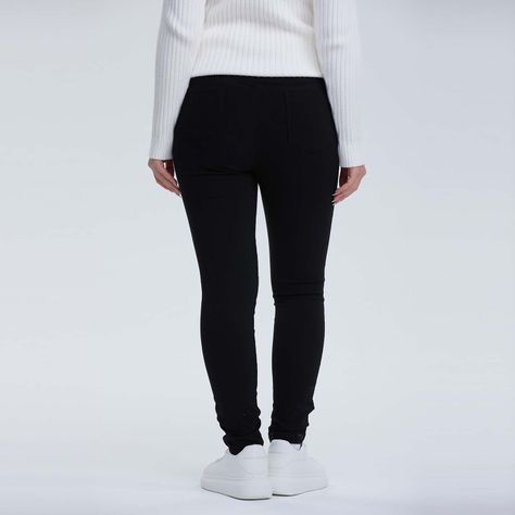 Pantalón Mujer Con Bolsillo Negro-4