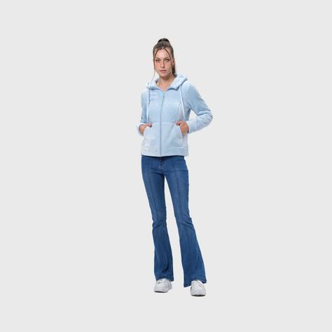 Polar Mujer Full Zipper Entallado Celeste-3
