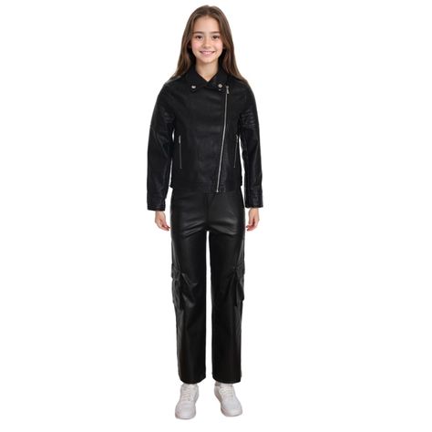 Chaqueta Niña Pu Bike Negro-2