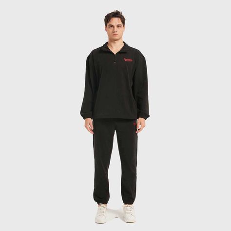Polerón Hombre Medio Zipper Negro-3