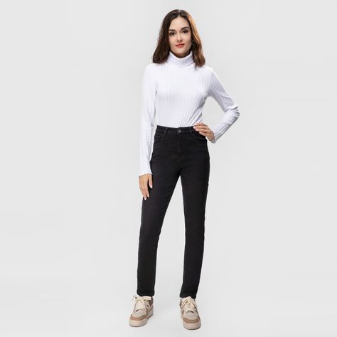 Jeans Skinny Con Polar Juvenil Negro Fashions Park-3