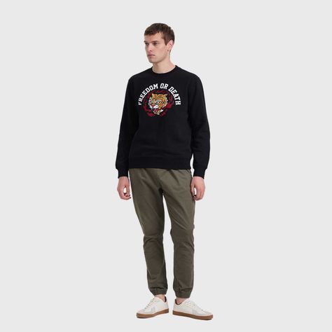 Polerón Hombre Print Negro I Fashion's Park-3